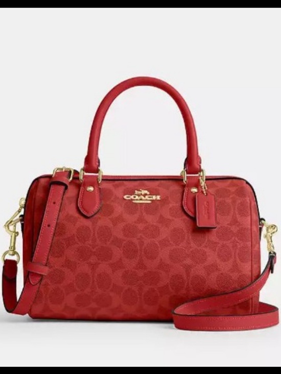 Coach Handbags - NWT Coach Rowan Satchel Bag In Signature Canvas CEY39 Canvas/Gold/Crimson🎀